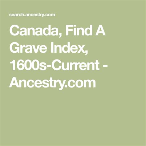 canada find a grave index